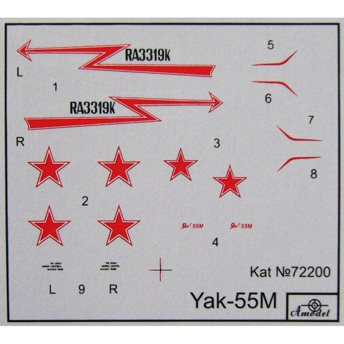 Yak-55M Soviet aerobatic aircraft Scale 1:72 Amodel AMO72200 Plastic Airplane Model Kit
