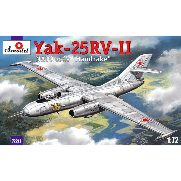 Yakovlev Yak-25RV-II "Mandrake" Soviet interceptor Scale 1:72 Amodel AMO72212 Scale Airplane Model Kit