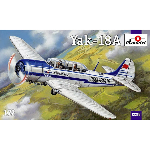 Yakovlev Yak-18 Soviet primary trainer aircraft Scale 1:72 Amodel AMO72218 Plastic Airplane Model Kit
