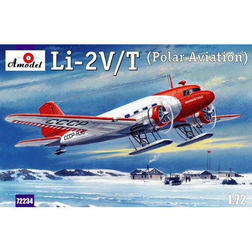 Lisunov Li-2V/T Soviet polar aircraft Scale 1:72 Amodel AMO72234 Plastic Airplane Model Kit
