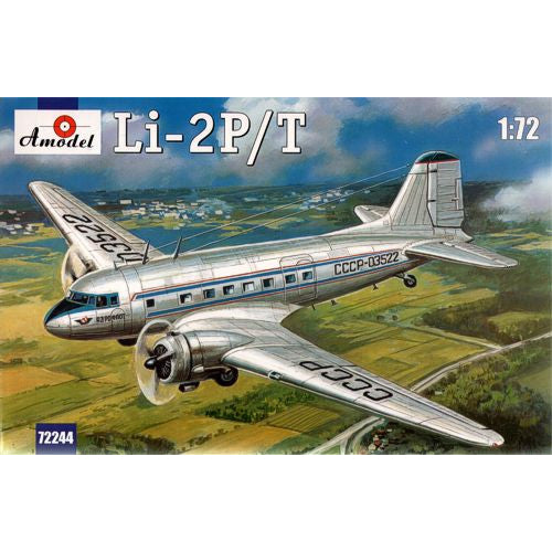 Lisunov Li-2P/T Soviet passenger aircraft Scale 1:72 Amodel AMO72244 Plastic Airplane Model Kit