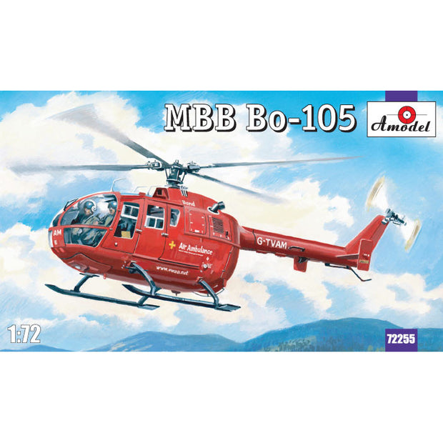 MBB Bo-105 Scale 1:72 Amodel AMO72255 Plastic Helicopter Model Kit