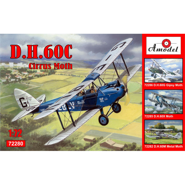 Biplane de Havilland DH.60C Cirrus Moth Scale 1/72 Amodel AMO72280 Plastic Model Kit