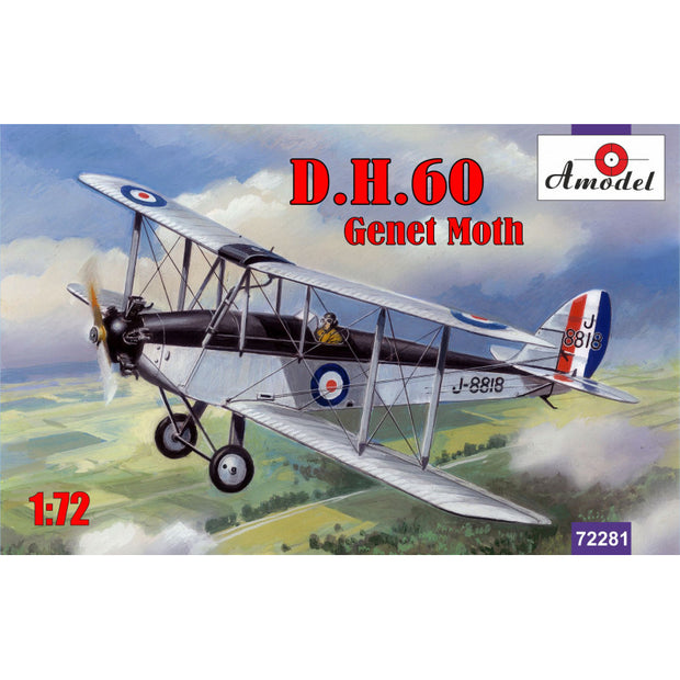 Biplane de Havilland DH.60 Genet Moth Scale 1:72 Amodel AMO72281 Plastic Model Kit