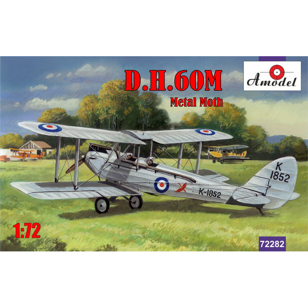 Biplane de Havilland DH.60M Metal Moth Scale 1:72 Amodel AMO72282 Plastic Model Kit