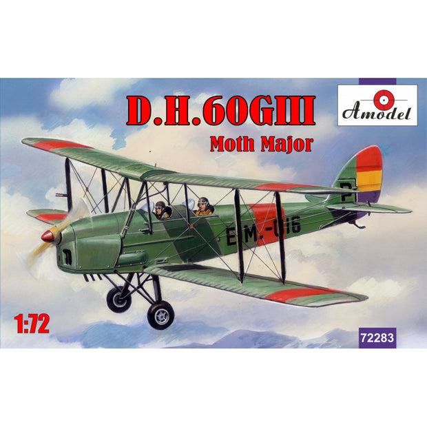Biplane de Havilland DH.60GIII Moth Major Scale 1:72 Amodel AMO72283 Plastic Model Kit