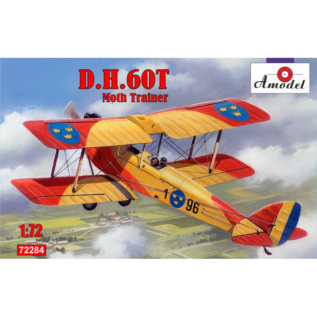 Biplane de Havilland DH.60T Moth Trainer Scale 1:72 Amodel AMO72284 Plastic Model Kit