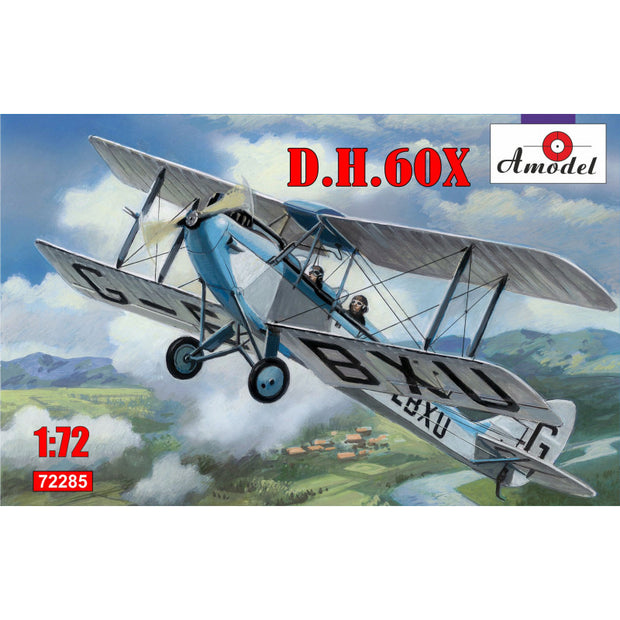 Biplane de Havilland DH.60X Scale 1:72 Amodel AMO72285 Plastic Airplane Model Kit