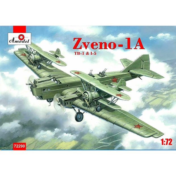Zveno-1A TB-1 & I-5 Scale 1:72 Amodel AMO72290 Plastic Airplane Model Kit