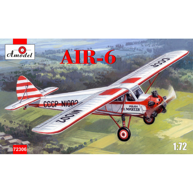 AIR-6 light civil aircraft Scale 1:72 Amodel AMO72306 Plastic Airplane Model Kit