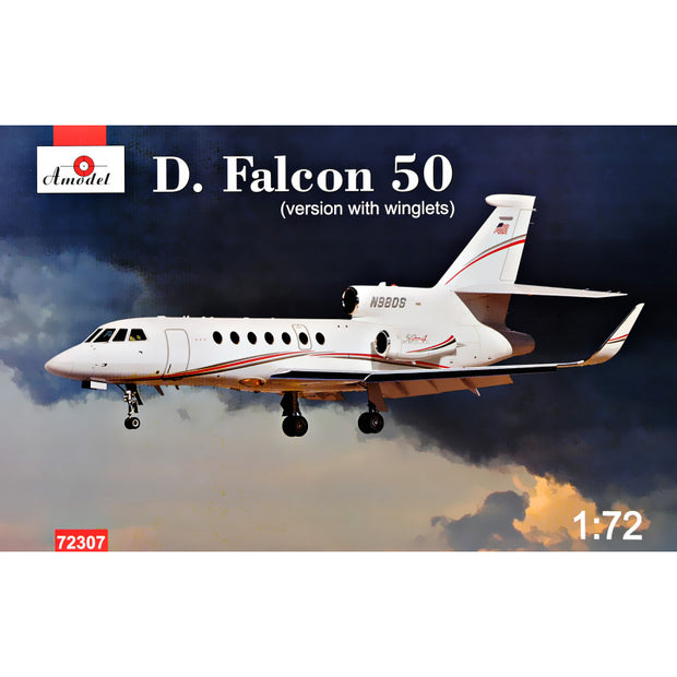 Dassault Falcon 50 (version with winglets) Scale 1:72 Amodel AMO72307 Plastic Airplane Model Kit
