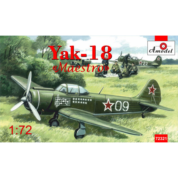 Yakovlev Yak-18 "Maestro" training aircraft Scale 1:72 Amodel AMO72321 Plastic Airplane Model Kit