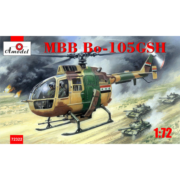 Helicopter MBB Bo-105 GSH Scale 1:72 Amodel AMO72322 Plastic Helicopter Model Kit