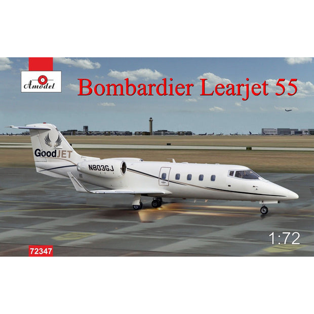 Bombardier Learjet 55 Scale 1:72 Amodel AMO72347 Plastic Airplane Model Kit