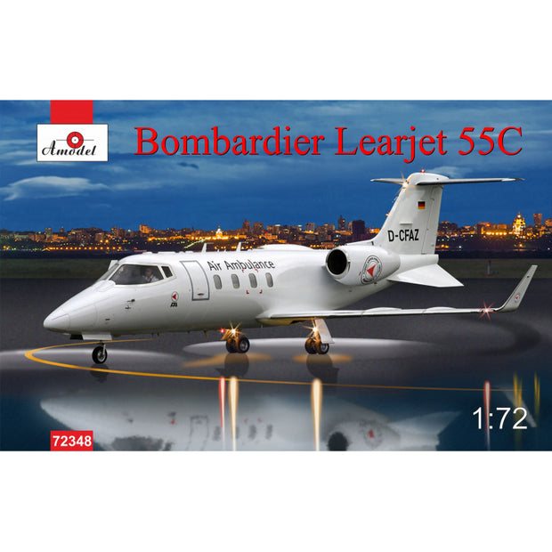 Bombardier Learjet 55C Scale 1:72 Amodel AMO72348 Plastic Airplane Model Kit