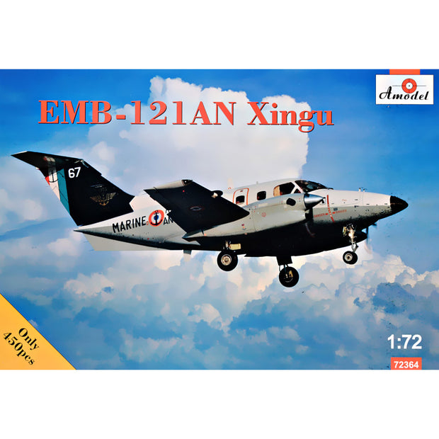 Embraer EMB-121 AN Xingu France Scale 1:72 Amodel AMO72364 Plastic Airplane Model Kit