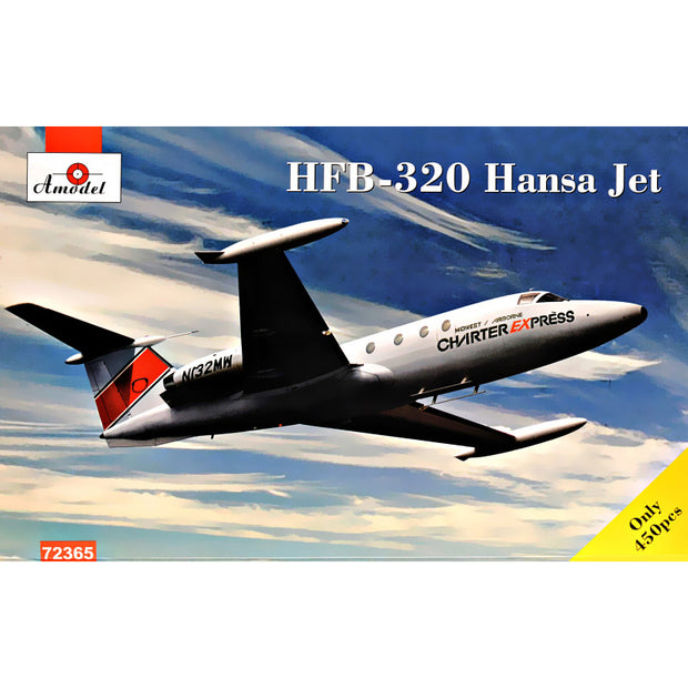 HFB-320 Hansa Jet, Charter Express Scale 1:72 Amodel AMO72365 Plastic Airplane Model Kit