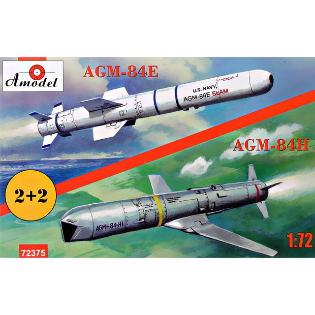 AGM-84E and AGM-84H on trolleys Scale 1:72 Amodel AMO72375 Plastic Airplane Model Kit
