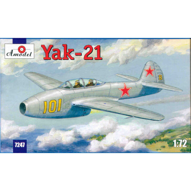 Yak-21 Soviet jet fighter Scale 1:72 Amodel AMO7247 Plastic Airplane Model Kit