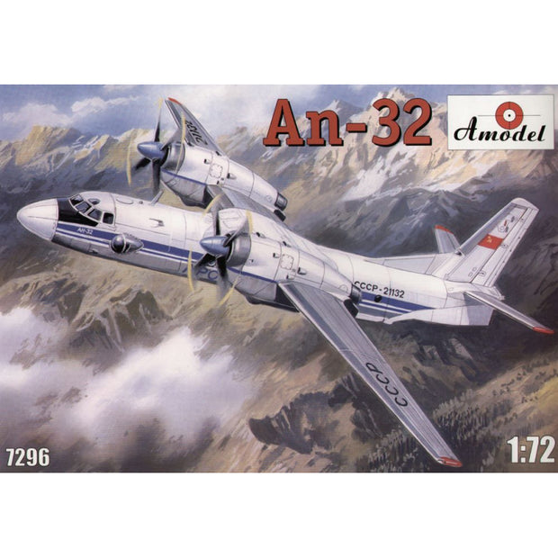 An-32 Soviet transport aircraft Scale 1:72 Amodel AMO7296 Plastic Airplane Model Kit