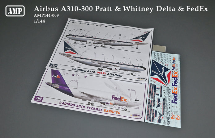 Airbus A310-300 Delta Air Lines & FedEx Scale 1:144 AMP 144009 Plastic Model Aircraft Kit