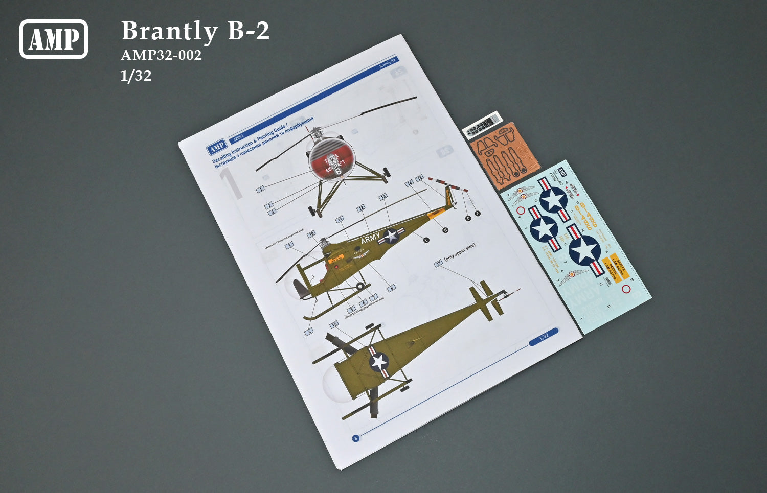 Brantly B-2 Scale 1:32 AMP 32002 Plastic Model Helicopter Kit