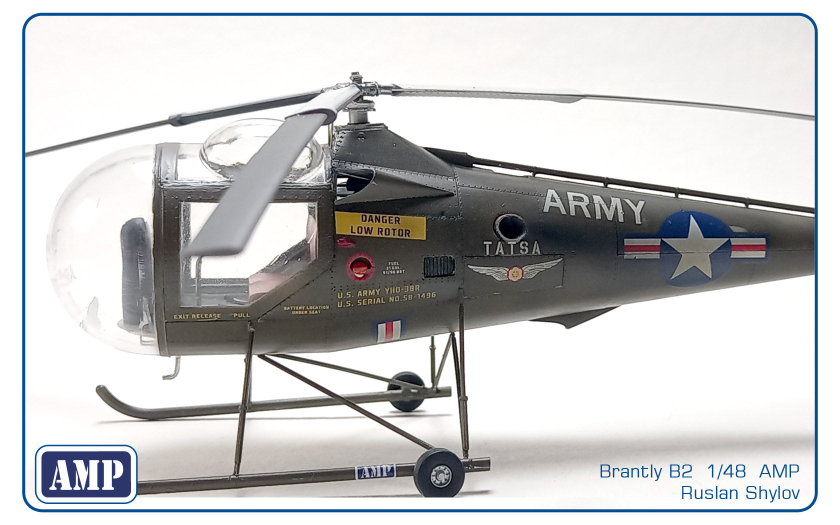 Brantly B-2 Scale 1:32 AMP 32002 Plastic Model Helicopter Kit