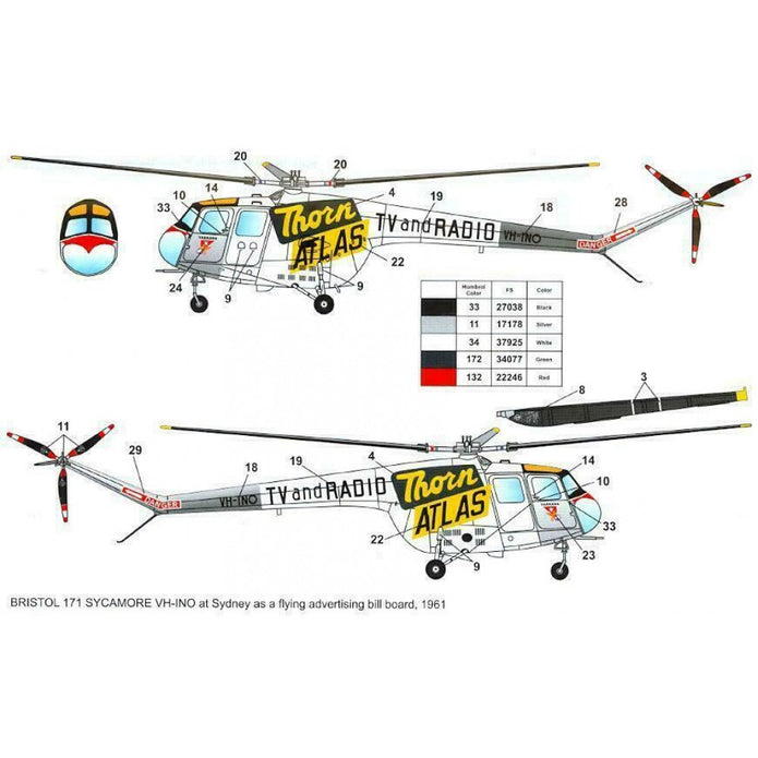 Bristol Sycamore HR50/51 Scale 1:48 AMP 48006 Plastic Model Helicopter Kit
