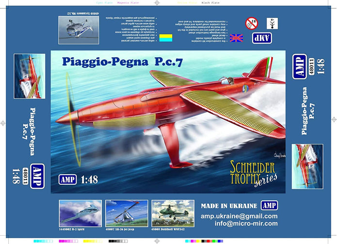 Piaggio Pegna PC.7 Scale 1:48 AMP 48011 Plastic Model Aircraft Kit
