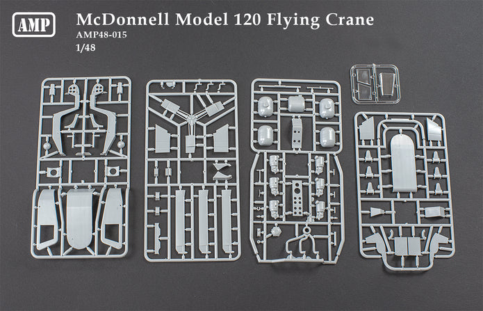 McDonnell 120 Flying Crane (V-1 Jeep) Scale 1:48 AMP 48015 Plastic Model Helicopter Kit