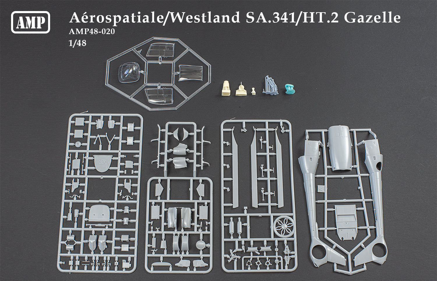 Aérospatiale/Westland SA.341/HT.2 Gazelle Scale 1:48 AMP 48020 Plastic Model Helicopter Kit