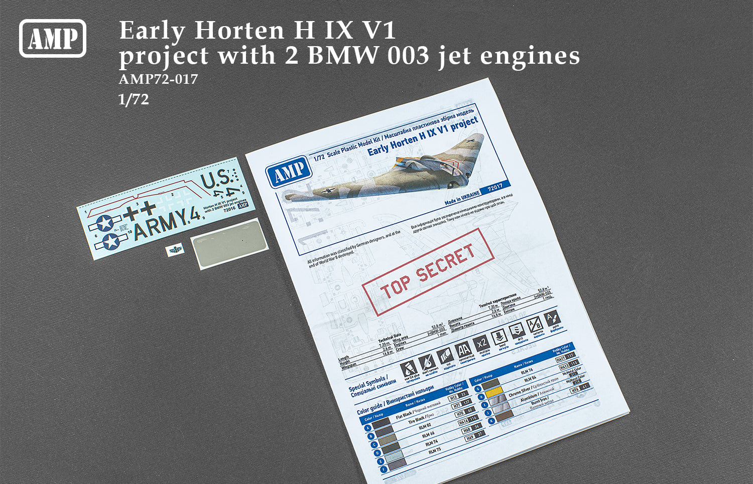 Horten H IX V1 project early Scale 1:72 AMP 72017 Plastic Model Aircraft Kit