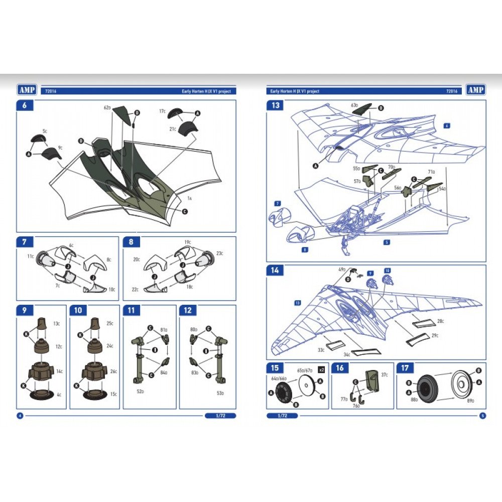 Horten H IX V1 project early Scale 1:72 AMP 72017 Plastic Model Aircraft Kit
