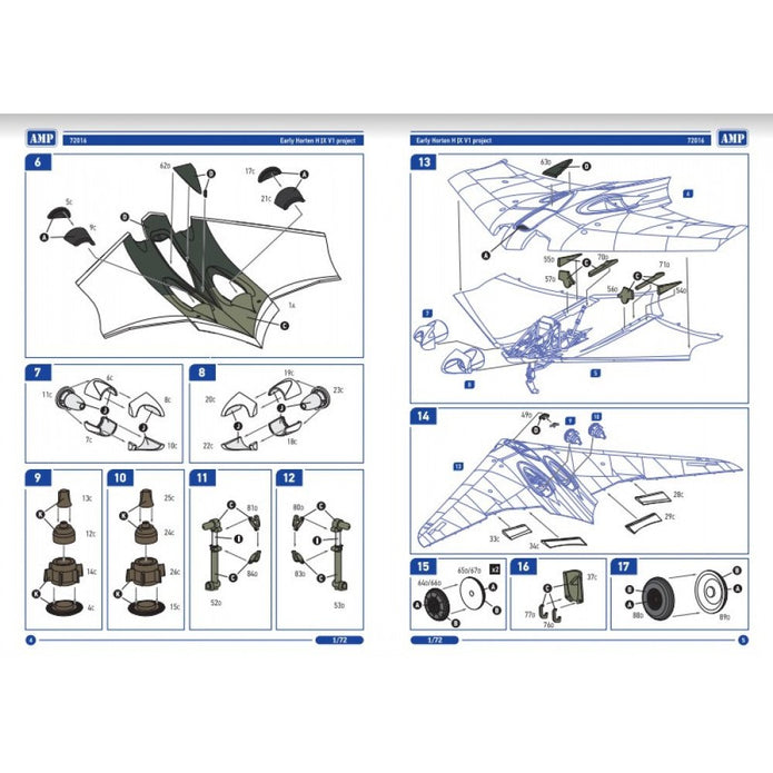 Horten H IX V1 project early Scale 1:72 AMP 72017 Plastic Model Aircraft Kit