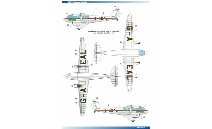 1/48 DH.89 Dragon Rapide - Short-Haul Airliner Scale 1:48 Armory Models AR48005