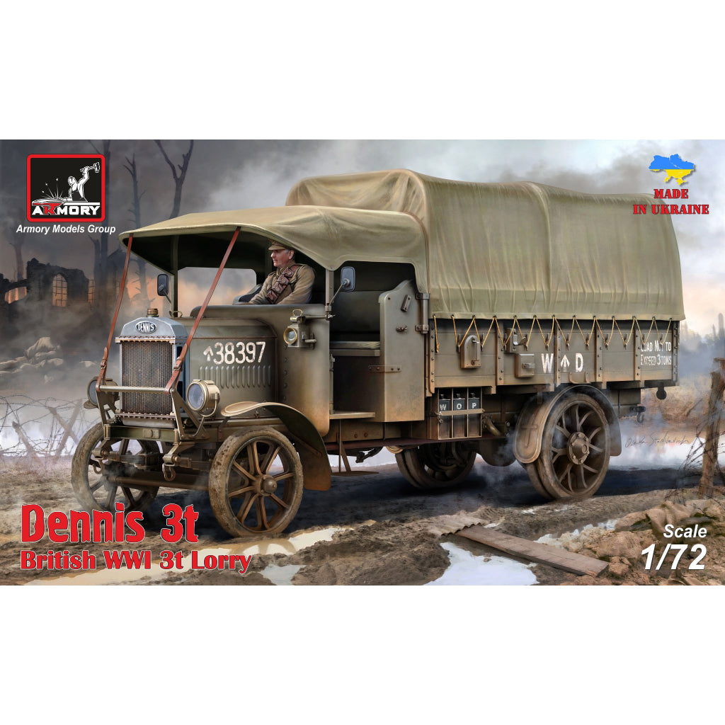 1/72 Dennis 3t Lorry, British WWI lorry w/ cargo body Scale 1:72 Armory Models AR72101