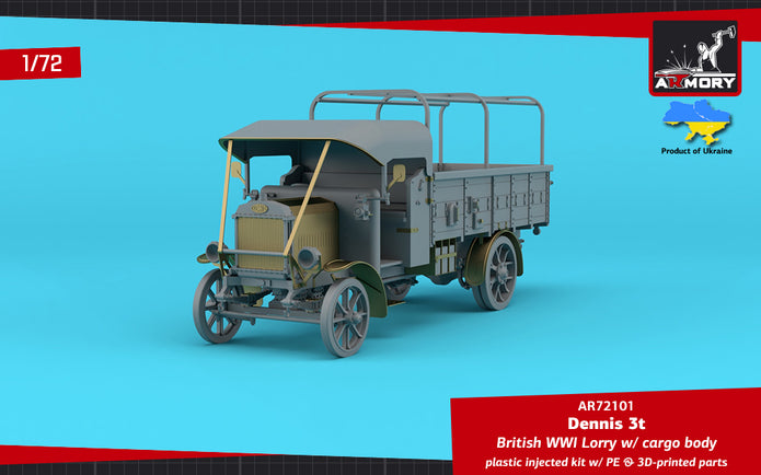 1/72 Dennis 3t Lorry, British WWI lorry w/ cargo body Scale 1:72 Armory Models AR72101