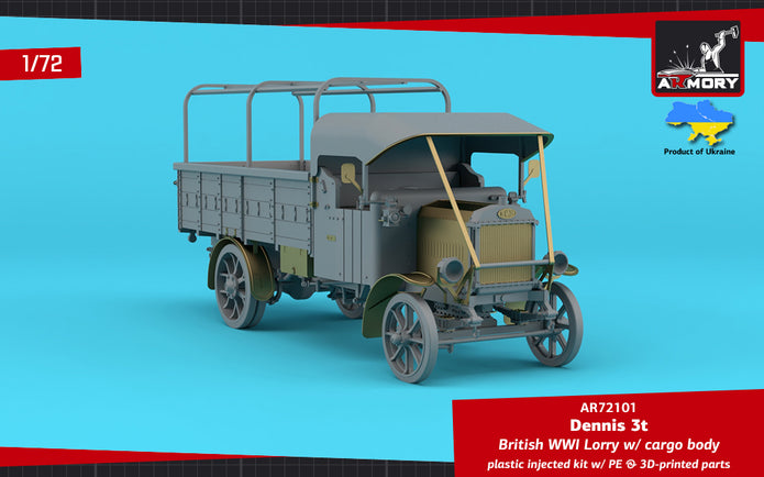 1/72 Dennis 3t Lorry, British WWI lorry w/ cargo body Scale 1:72 Armory Models AR72101