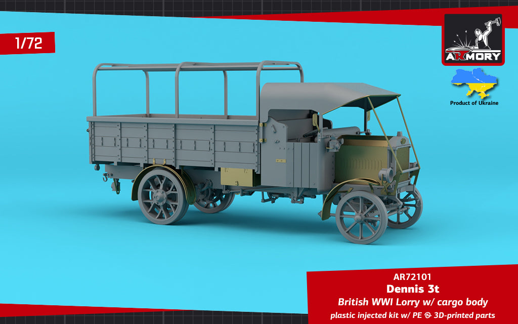 1/72 Dennis 3t Lorry, British WWI lorry w/ cargo body Scale 1:72 Armory Models AR72101