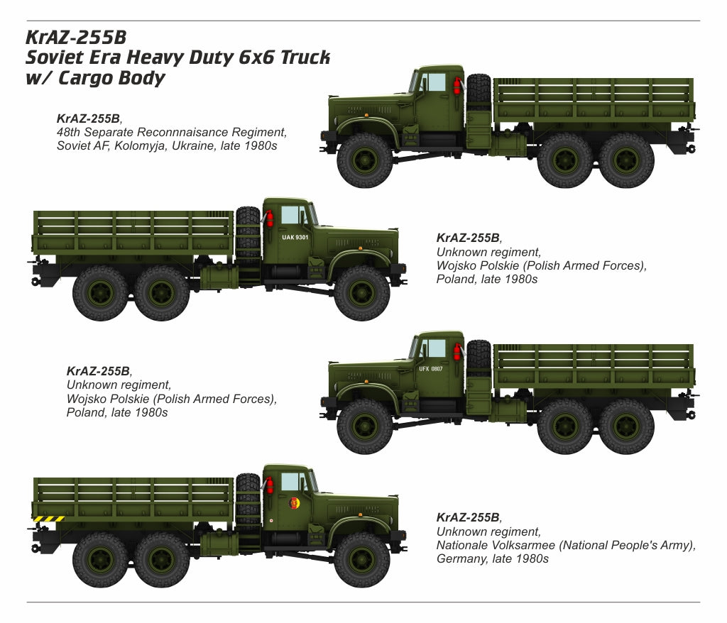 1/72 KrAZ-255B Soviet Era Heavy Duty 6x6 cargo truck Scale 1:72 Armory Models AR72450