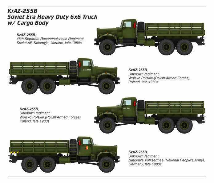 1/72 KrAZ-255B Soviet Era Heavy Duty 6x6 cargo truck Scale 1:72 Armory Models AR72450
