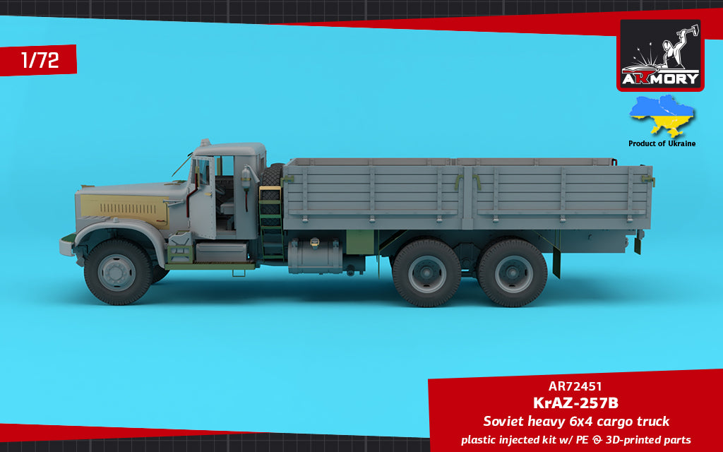 1/72 KrAZ-257B Soviet Era Heavy Duty 6x4 cargo truck Scale 1:72 Armory Models AR72451