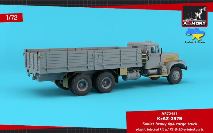 1/72 KrAZ-257B Soviet Era Heavy Duty 6x4 cargo truck Scale 1:72 Armory Models AR72451