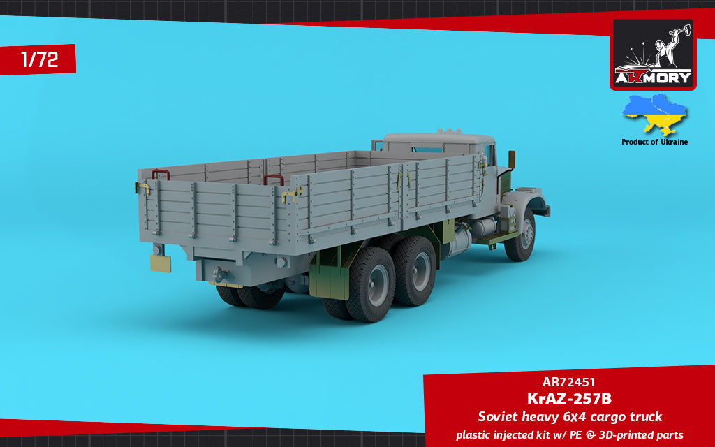 1/72 KrAZ-257B Soviet Era Heavy Duty 6x4 cargo truck Scale 1:72 Armory Models AR72451