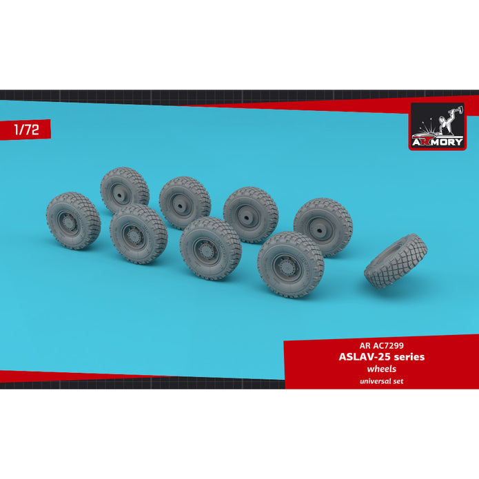 1/72 ASLAV-25 series wheels w/ 325/85 R16 XML tyres Scale 1:72 Armory Models AR AC7299