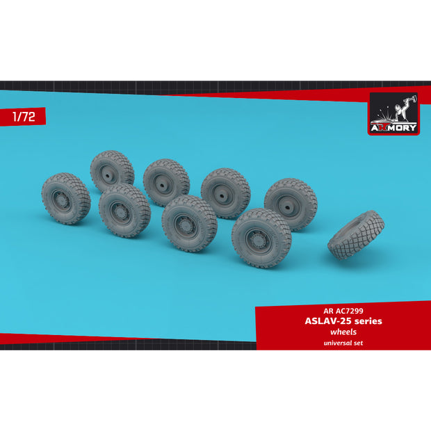 1/72 ASLAV-25 series wheels w/ 325/85 R16 XML tyres Scale 1:72 Armory Models AR AC7299