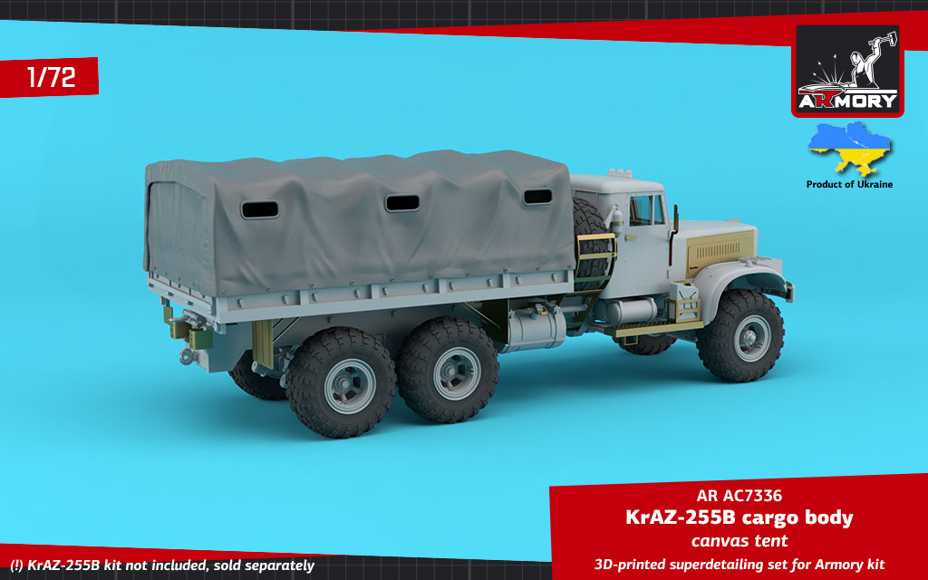 1/72 KrAZ-255B Soviet 6x6 cargo truck canvas tent Scale 1:72 Armory Models AR AC7336