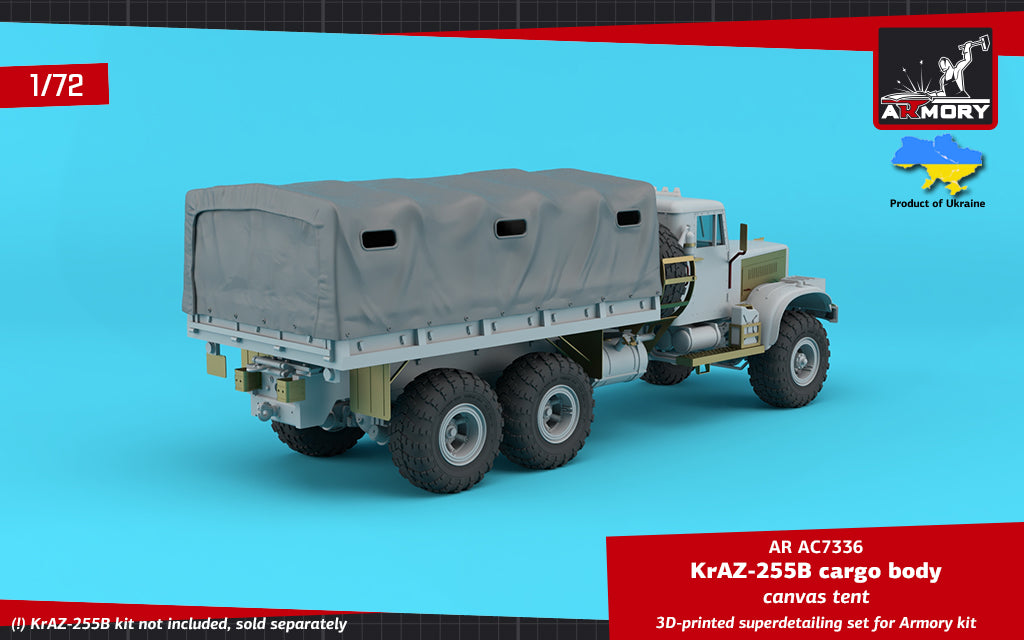 1/72 KrAZ-255B Soviet 6x6 cargo truck canvas tent Scale 1:72 Armory Models AR AC7336