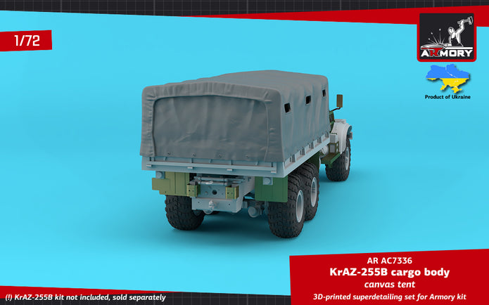1/72 KrAZ-255B Soviet 6x6 cargo truck canvas tent Scale 1:72 Armory Models AR AC7336