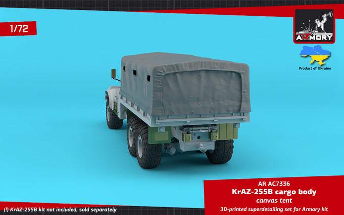 1/72 KrAZ-255B Soviet 6x6 cargo truck canvas tent Scale 1:72 Armory Models AR AC7336